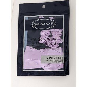 Scoop 100% Silk Scrunchie & Headband Set (Light Purple) BRAND NEW IN PACKAGE